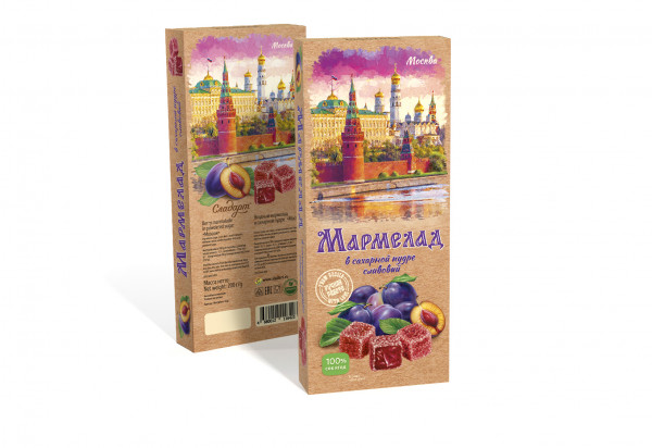№2 Сладарт Мармелад Сливовый МОСКВА в сахарной пудре (642), 200г   в Славянск-на-Кубани