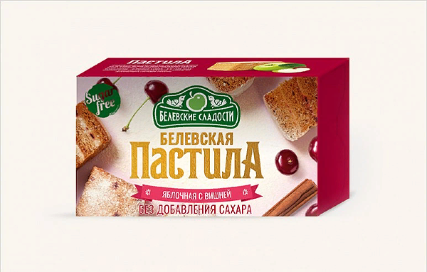 №2 Пастила  200г диетическая С ВИШНЕЙ, НОВЫЙ ФОРМАТ (4 шт по 50гр)    в Славянск-на-Кубани