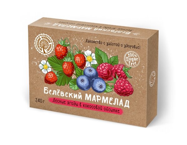 №2 Мармелад белевский на фруктозе 240г "ЛЕСНЫЕ ЯГОДЫ"  в Славянск-на-Кубани